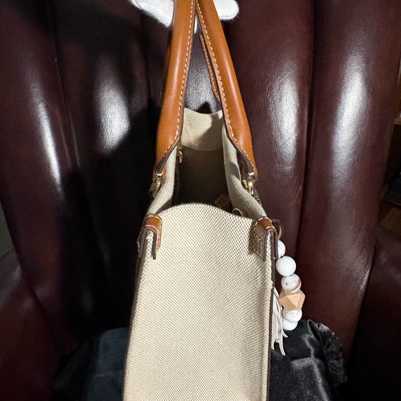 Tory Burch Tan and Cream Satchel w/Crossbody Strap NWOT - Picture 8 of 10